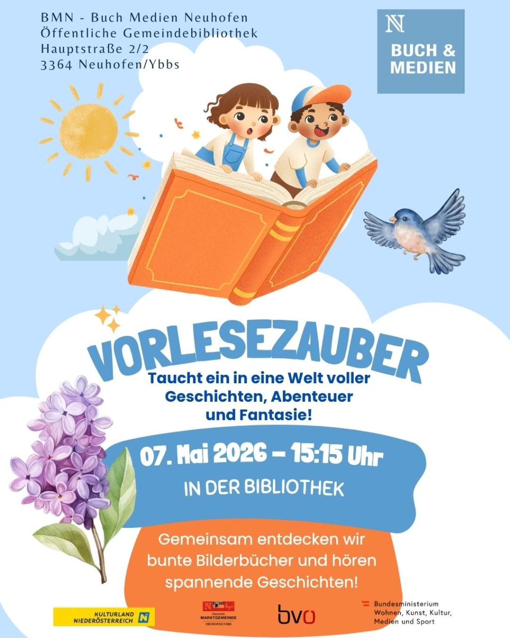 Plakat für Vorlesezauber Mai