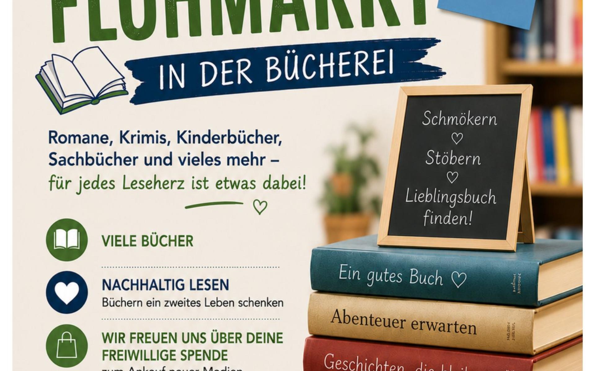 Plakat Bücherflohmarkt