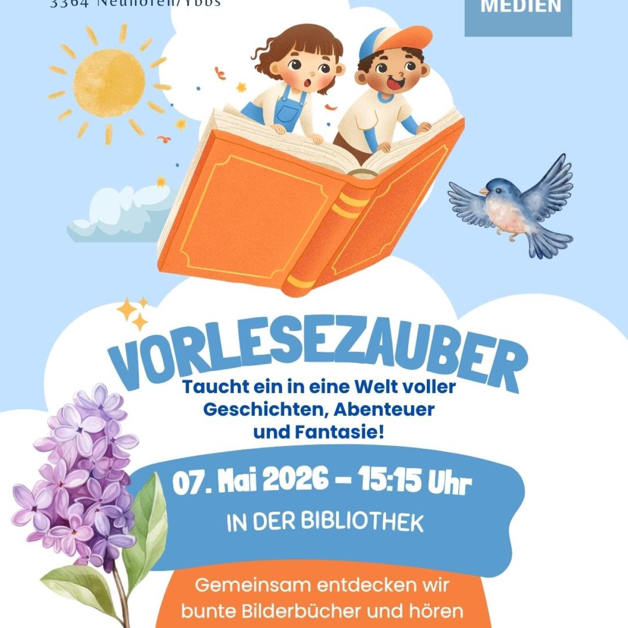 Plakat für Vorlesezauber Mai