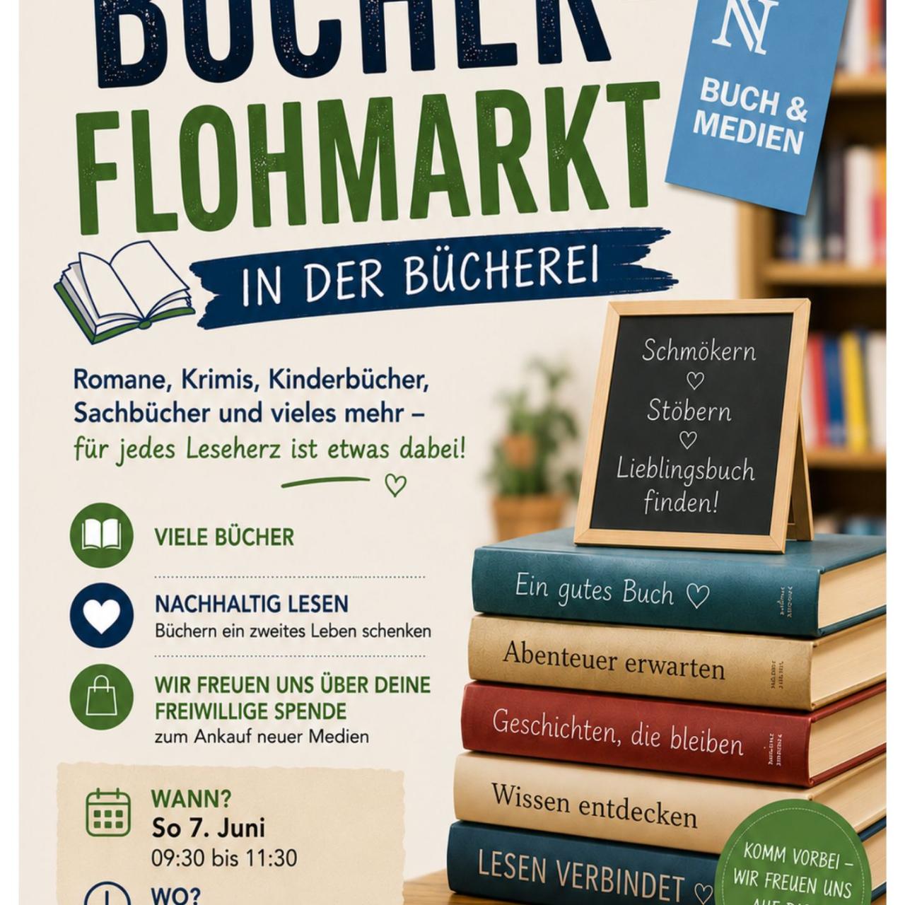 Plakat Bücherflohmarkt